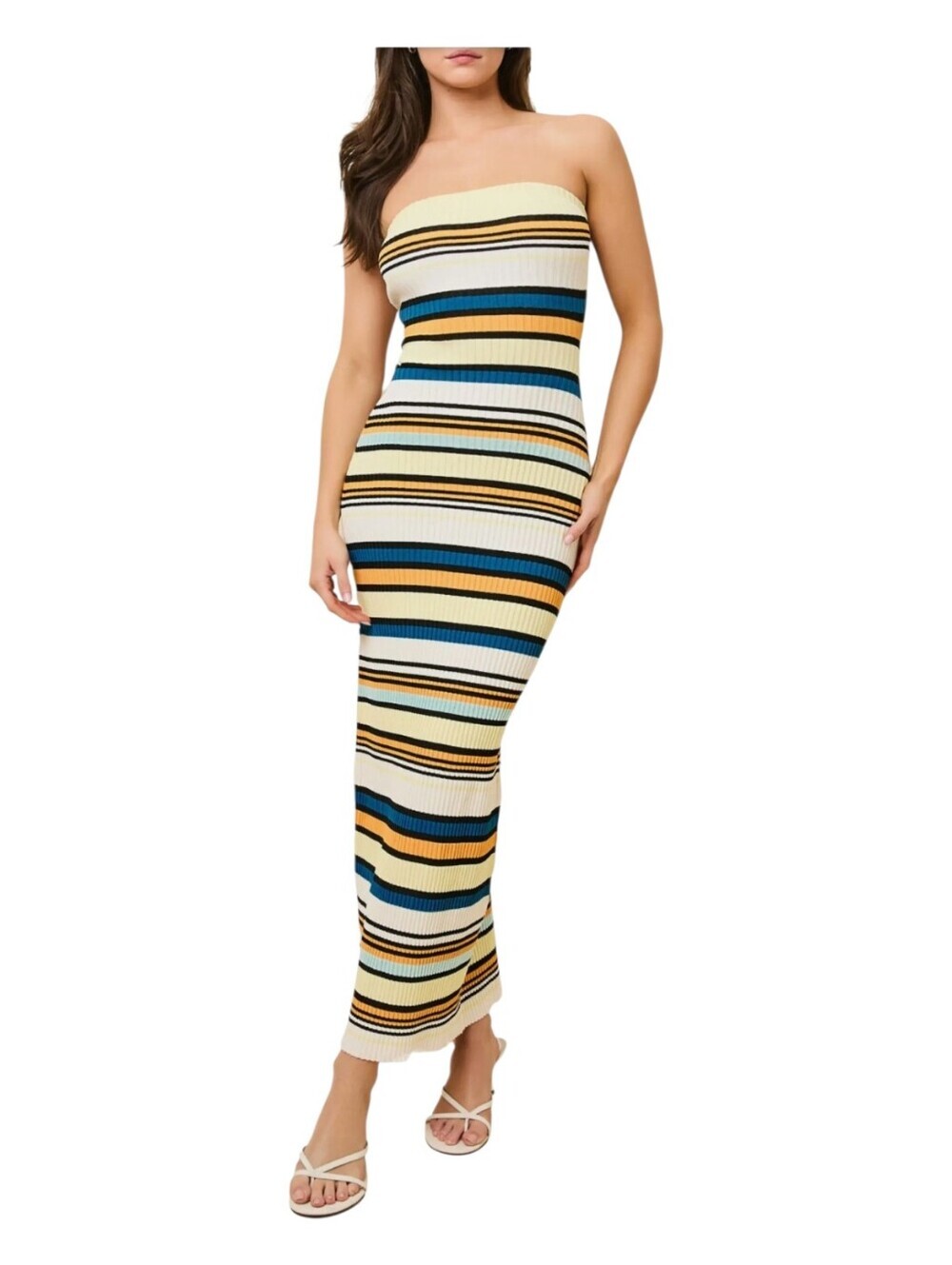 Solid & Striped The Caroline Strapless Maxi Dress S Variegated Stripe Knit NWT
